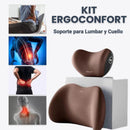 Kit ErgoConfort - Soporte para Lumbar y Cuello: Alivia inmediato la tensión y mejora tu postura en cada viaje